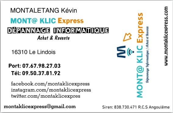 carte de visite mont@ klic express 2018